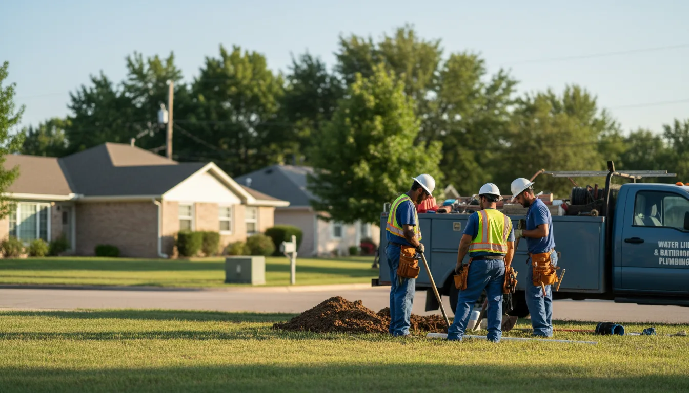 Residential water line and bathroom plumbing service in Sun, LA